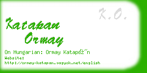 katapan ormay business card